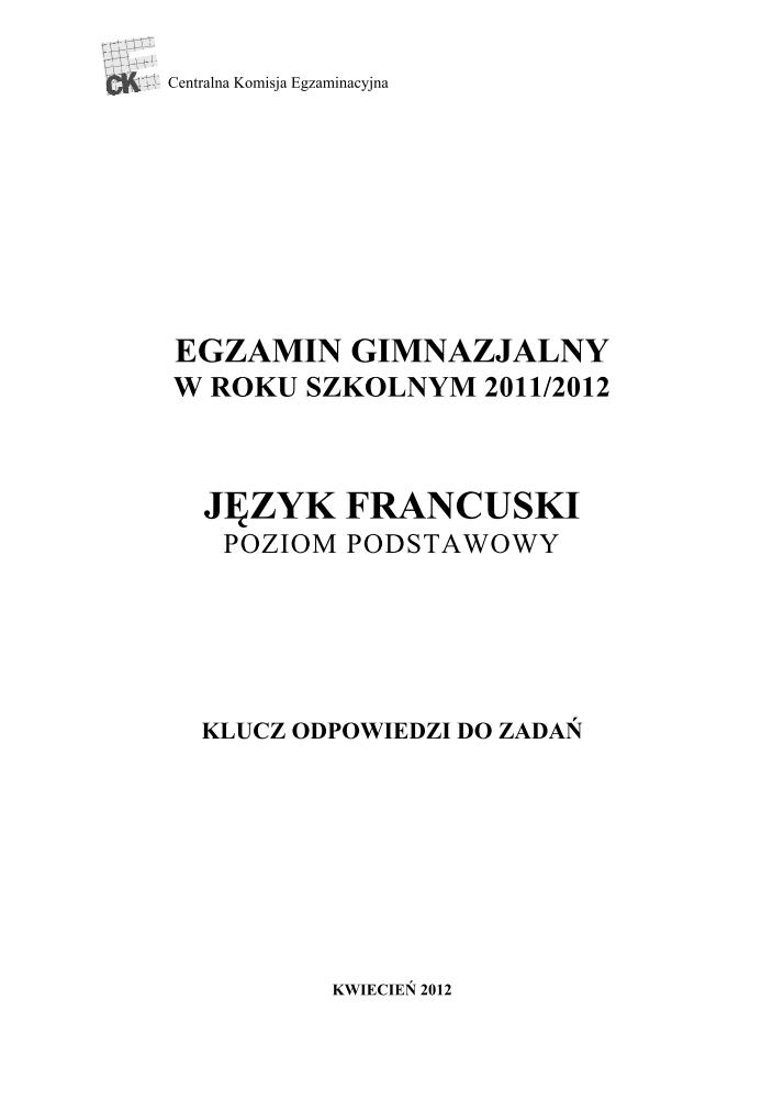 Odpowiedzi-jezyk-francuski-p. podstawowy-egzamin-gimnazjalny-2012-strona-01