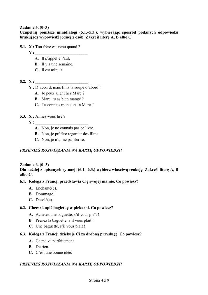 Pytania-jezyk-francuski-p. podstawowy-egzamin-gimnazjalny-2012-strona-04