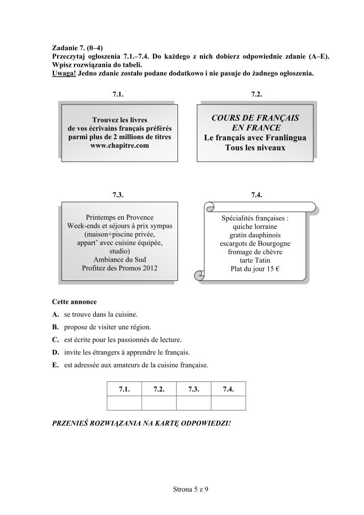 Pytania-jezyk-francuski-p. podstawowy-egzamin-gimnazjalny-2012-strona-05