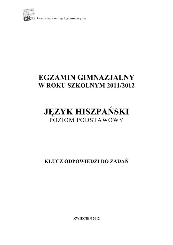 Odpowiedzi-jezyk-hiszpanski-p. podstawowy-egzamin-gimnazjalny-2012-strona-01