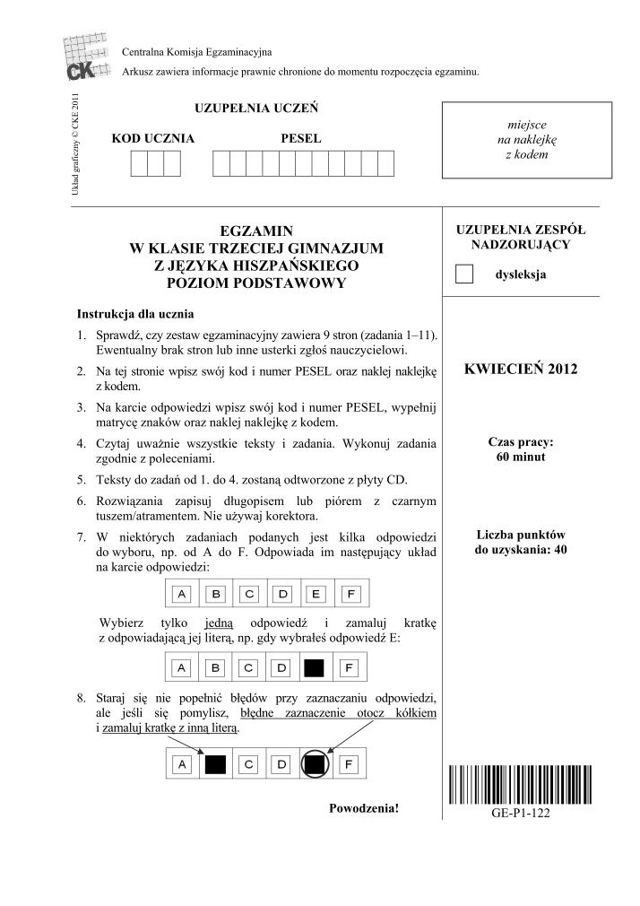 Pytania-jezyk-hiszpanski-p. podstawowy-egzamin-gimnazjalny-2012-strona-01