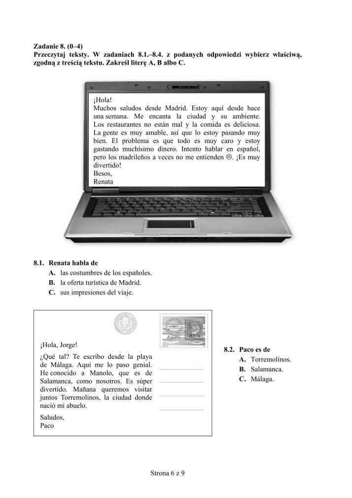 Pytania-jezyk-hiszpanski-p. podstawowy-egzamin-gimnazjalny-2012-strona-06