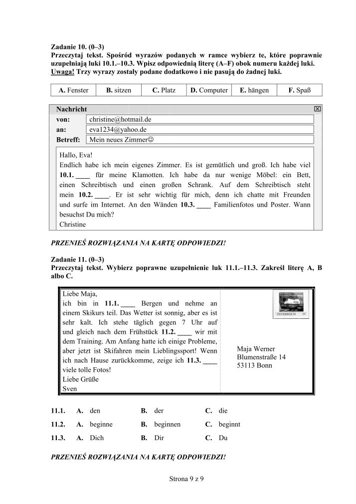 Pytania-jezyk-niemiecki-p. podstawowy-egzamin-gimnazjalny-2012-strona-09