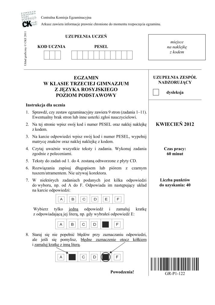 Pytania-jezyk-rosyjski-p. podstawowy-egzamin-gimnazjalny-2012-strona-01