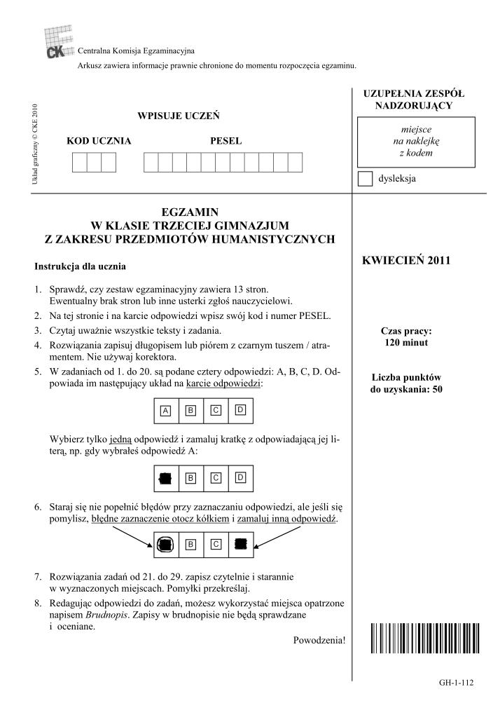 Pytania-czesc-humanistyczna-egzamin-gimnazjalny-2011-strona-01