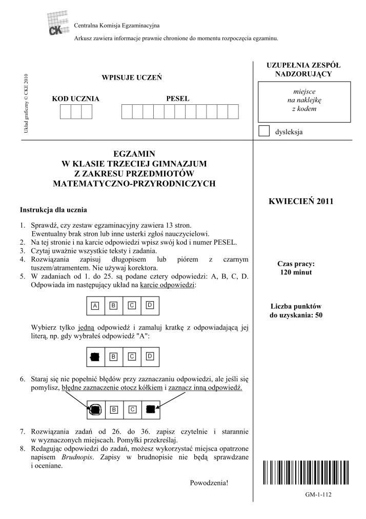 Pytania-czesc-matematyczno-przyrodnicza-egzamin-gimnazjalny-2011-strona-01