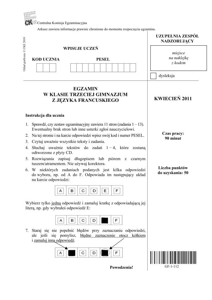 Pytania-język-francuski-egzamin-gimnazjalny-2011-strona-01