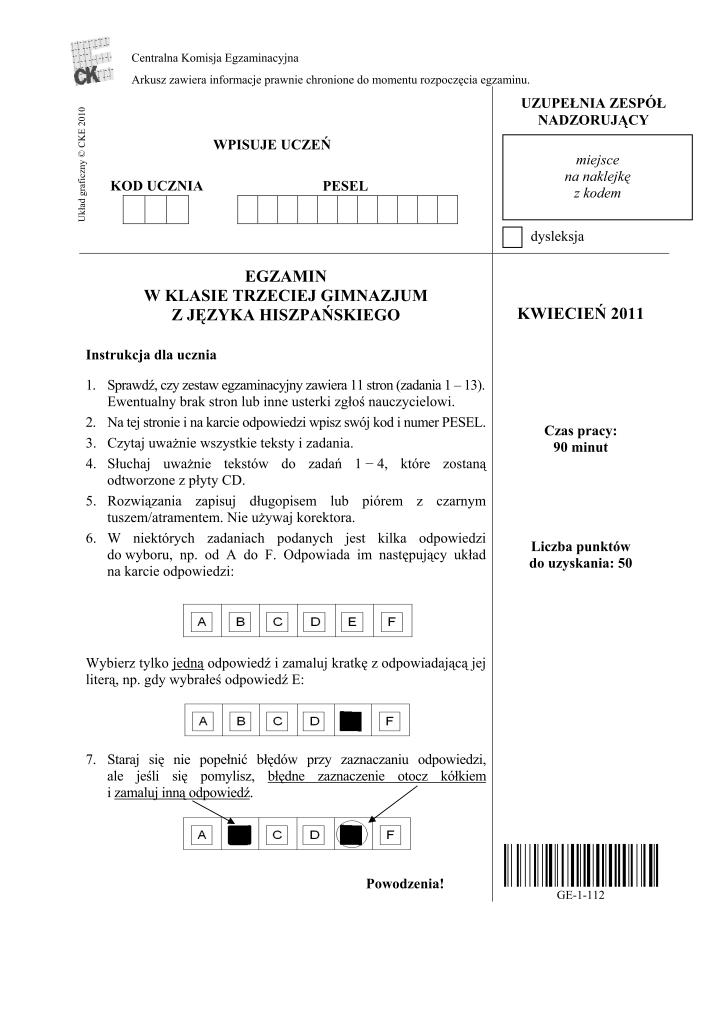 Pytania-język-hiszpanski-egzamin-gimnazjalny-2011-strona-01