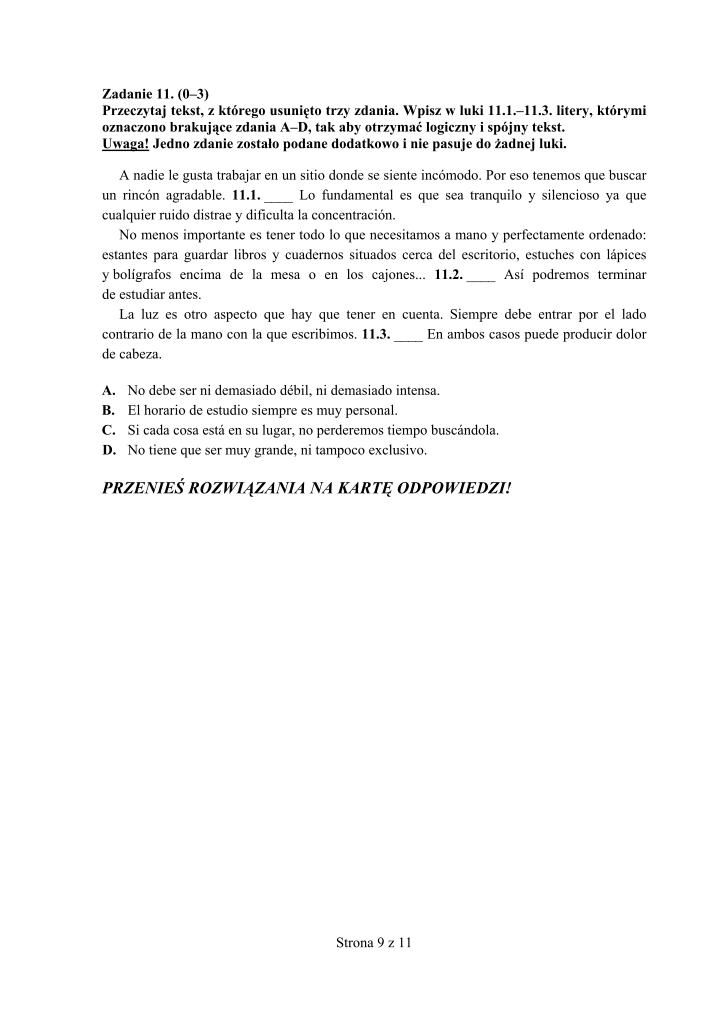 Pytania-język-hiszpanski-egzamin-gimnazjalny-2011-strona-09