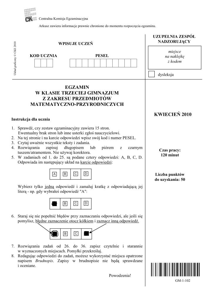 Pytania-czesc-matematyczno-przyrodnicza-egzamin-gimnazjalny-2010-strona-01