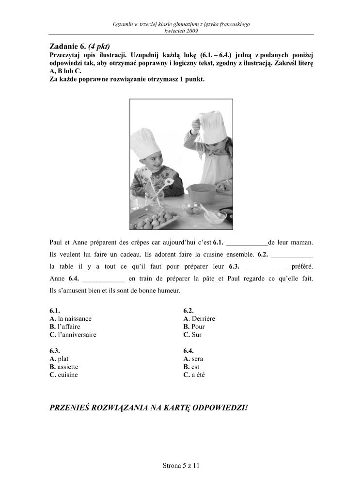 Pytania-jezyk-francuski-egzamin-gimnazjalny-2009-strona-05