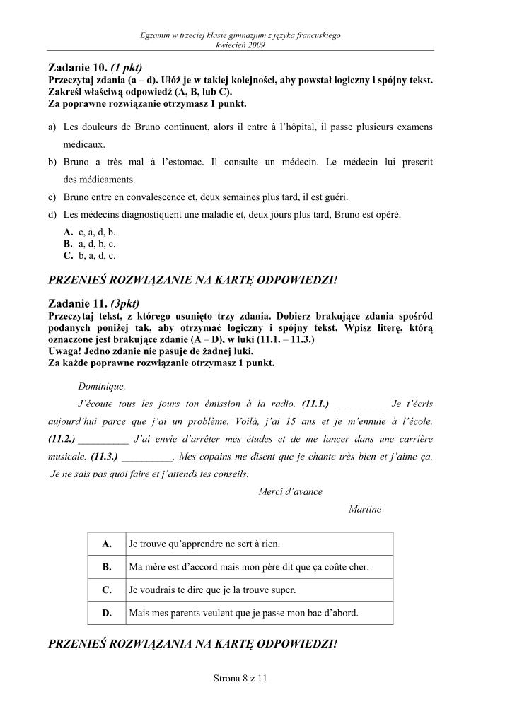 Pytania-jezyk-francuski-egzamin-gimnazjalny-2009-strona-08