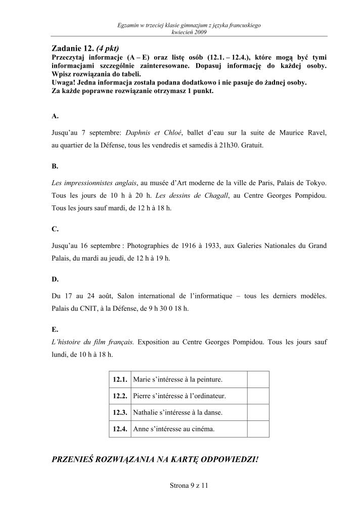 Pytania-jezyk-francuski-egzamin-gimnazjalny-2009-strona-09