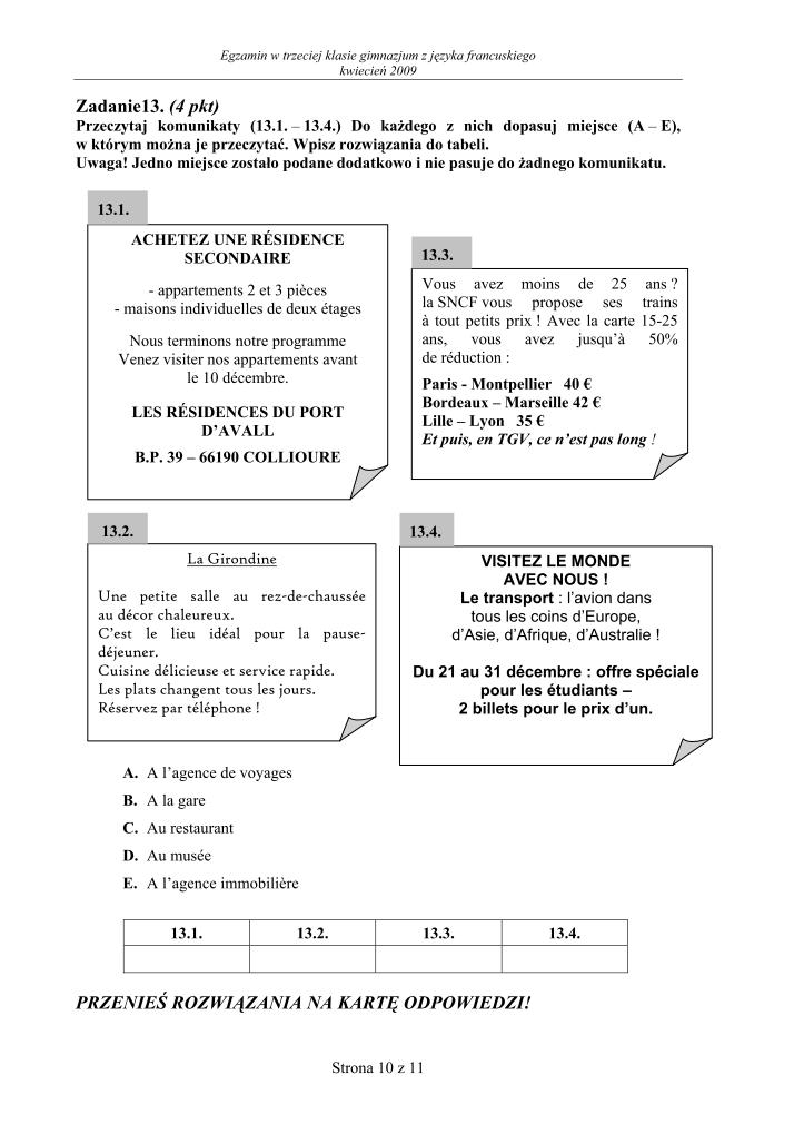 Pytania-jezyk-francuski-egzamin-gimnazjalny-2009-strona-10