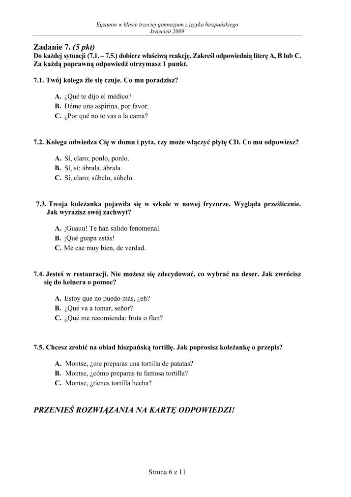 Pytania-jezyk-hiszpanski-egzamin-gimnazjalny-2009-strona-06