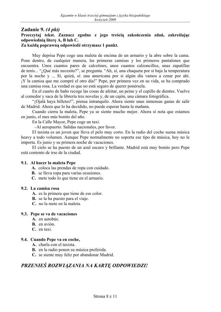 Pytania-jezyk-hiszpanski-egzamin-gimnazjalny-2009-strona-08