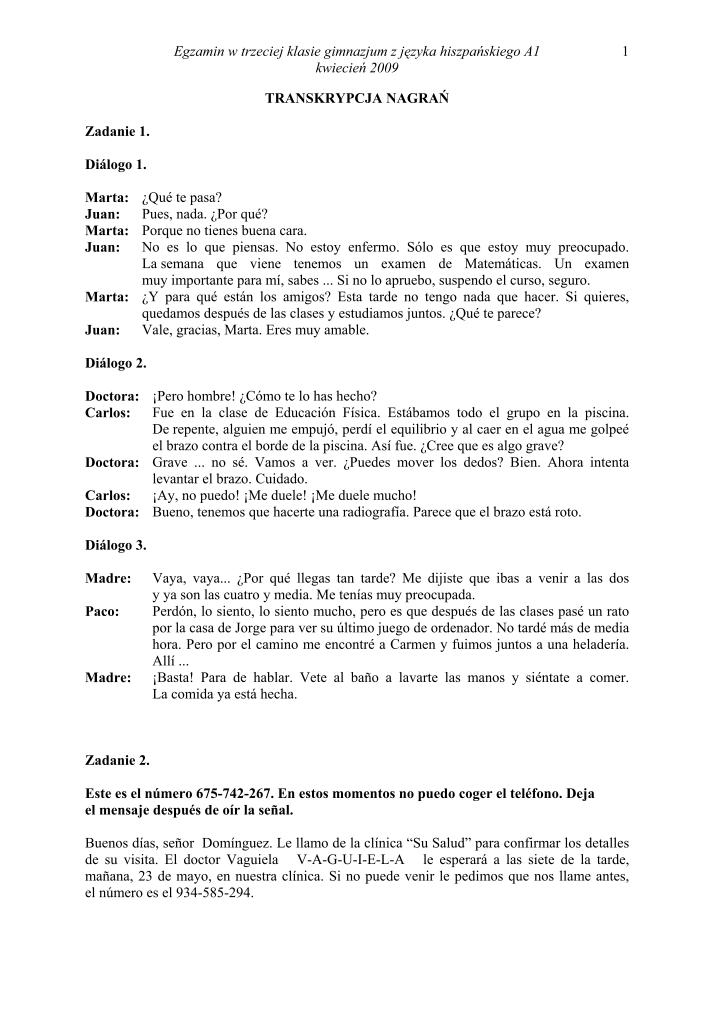 Transkrypcja-jezyk-hiszpanski-egzamin-gimnazjalny-2009-strona-01