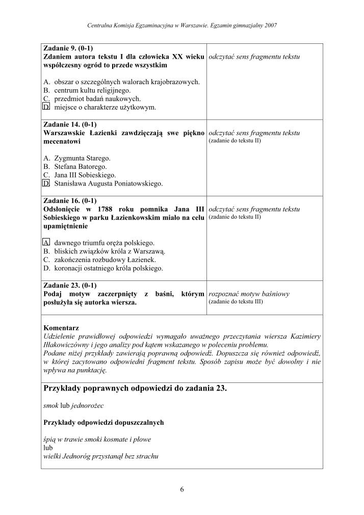 Odpowiedzi-czesc-humanistyczna-egzamin-gimnazjalny-2007-strona-06