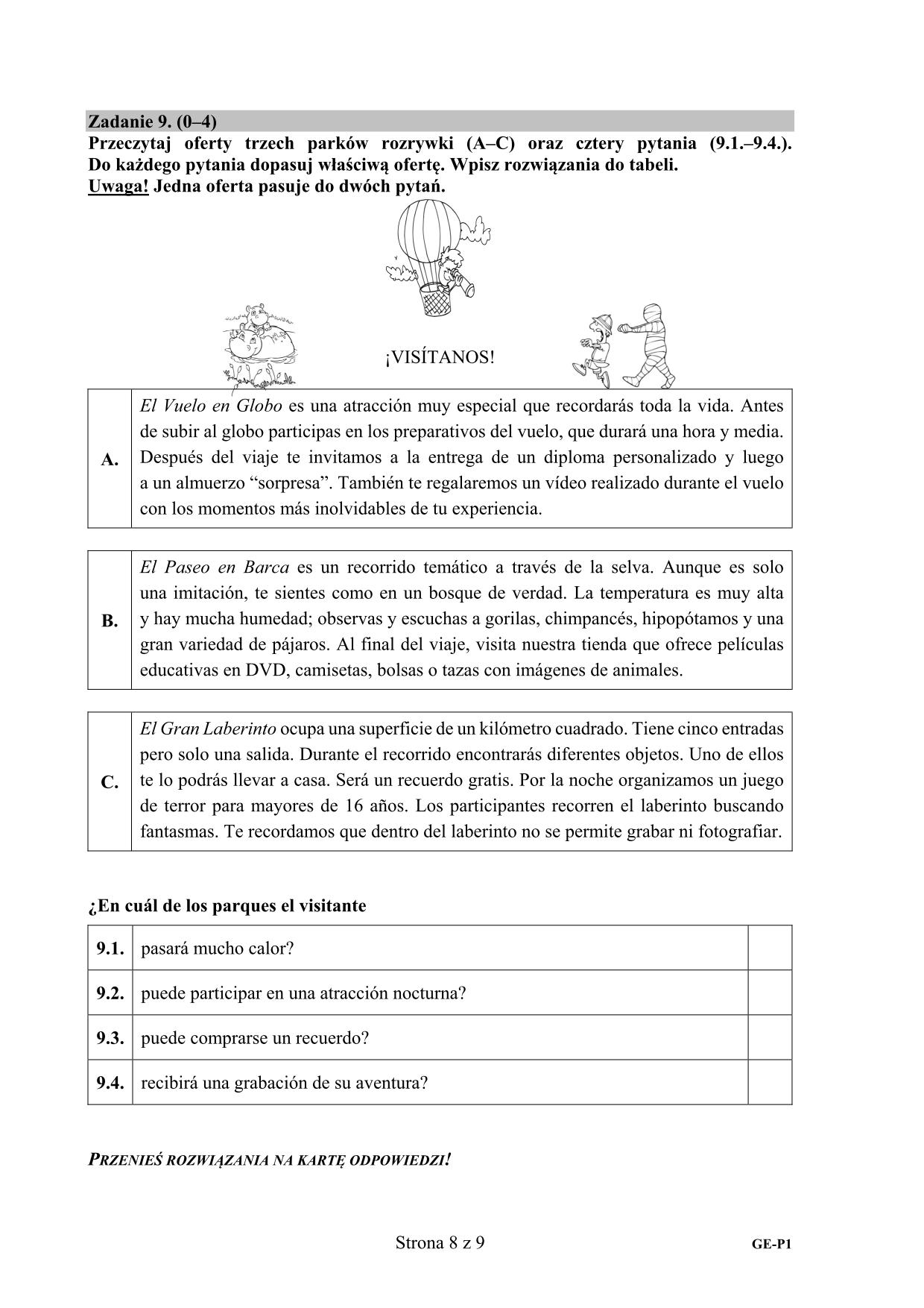 pytania-hiszpanski-poziom-podstawowy-egzamin-gimnazjalny-2018 - 8