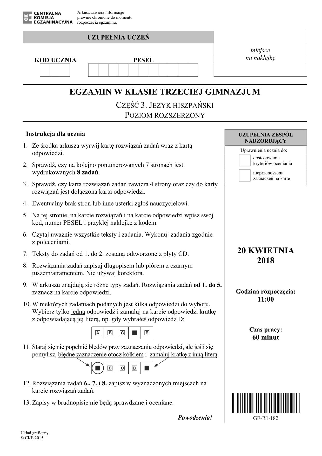 pytania-hiszpanski-poziom-rozszerzony-egzamin-gimnazjalny-2018 - 1